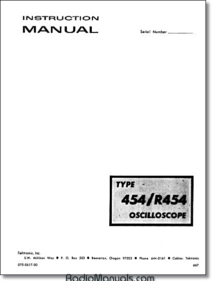 Tektronix 454 Instruction Manual